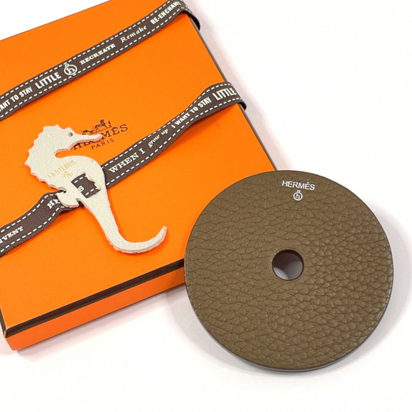 HERMES Petit h Charm Taurillon Clemence Brown Women's - Picture 2 of 5